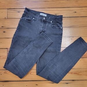 Madewell High riser skinny black denim jeans hi waist 26